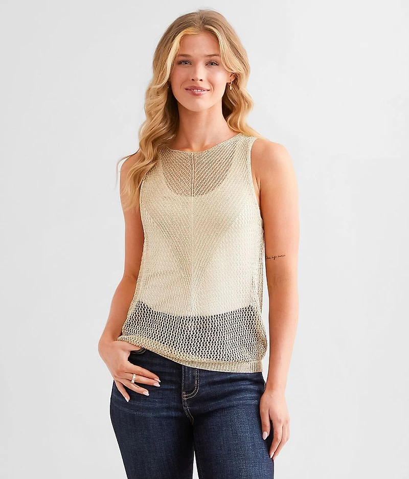 Metallic Netted Tank Top