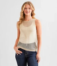 Metallic Netted Tank Top