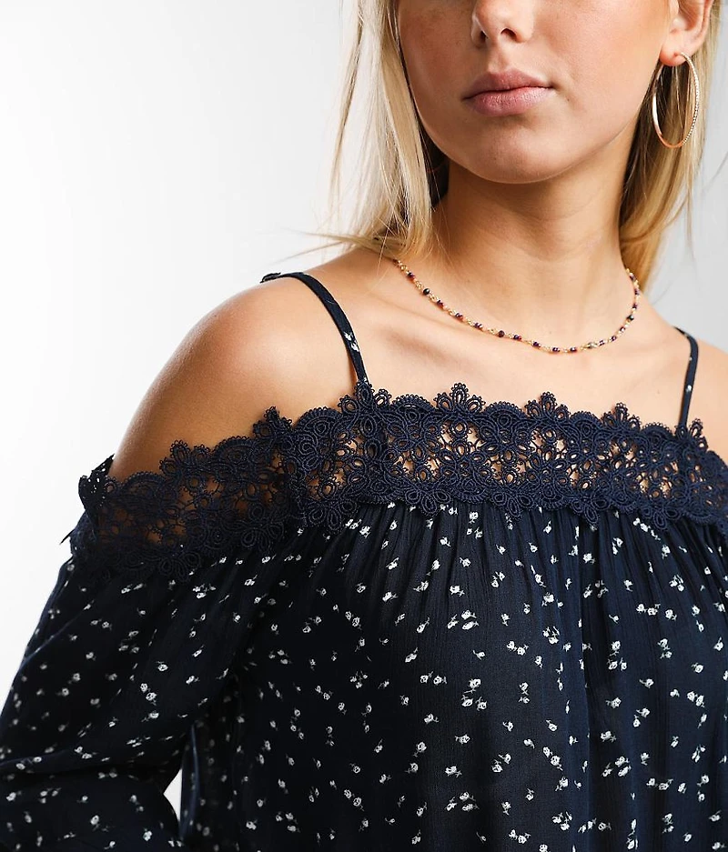 Floral Cold Shoulder Top