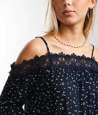 Floral Cold Shoulder Top