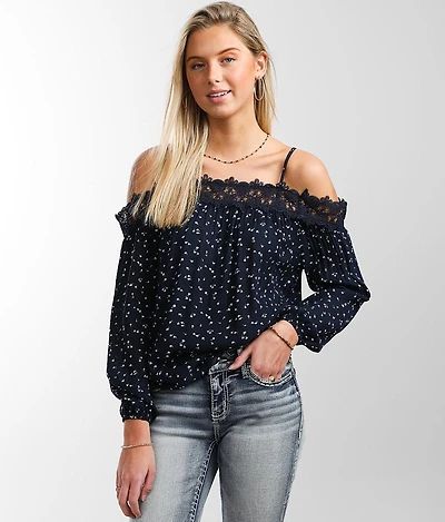 Floral Cold Shoulder Top