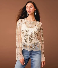 Sequin Mesh Top