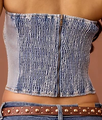 Studded Denim Tube Top