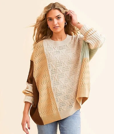 Color Block Oversized Sweater