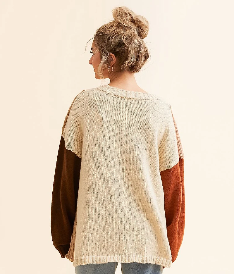 Color Block Cardigan Sweater