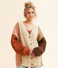 Color Block Cardigan Sweater