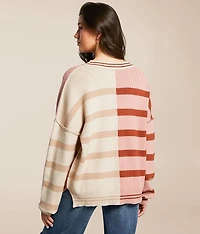 Mixed Stripe Oversized Sweater