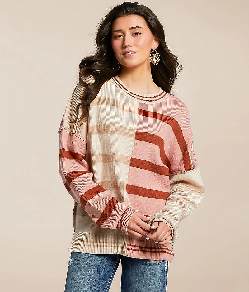 Mixed Stripe Oversized Sweater