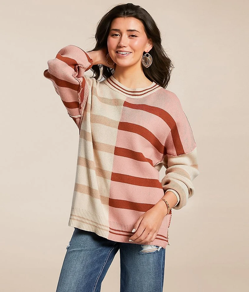 Mixed Stripe Oversized Sweater