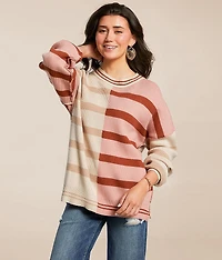 Mixed Stripe Oversized Sweater