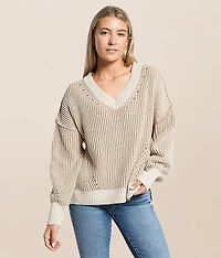 Ribbed Stripe Oversized Sweater