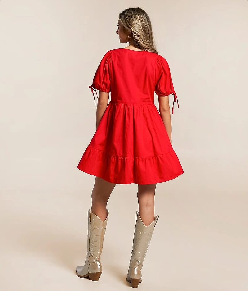 Front Tie Bubble Dress