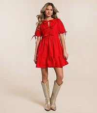 Front Tie Bubble Dress