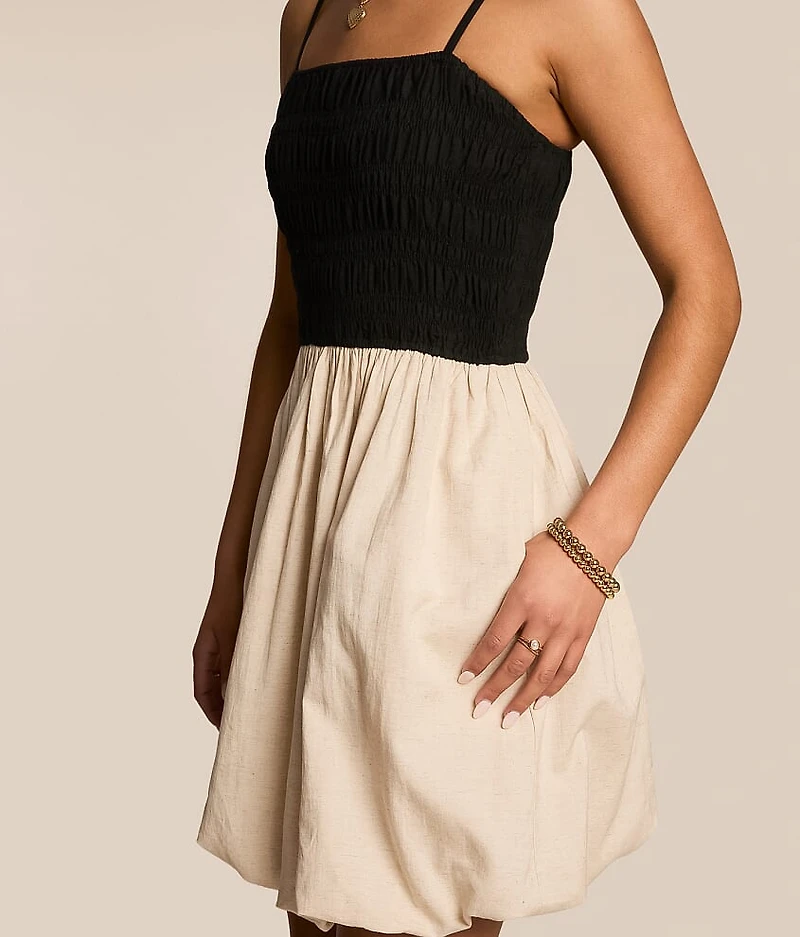 Smocked Bubble Mini Dress