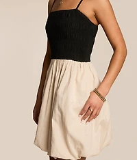 Smocked Bubble Mini Dress