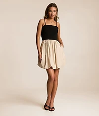 Smocked Bubble Mini Dress