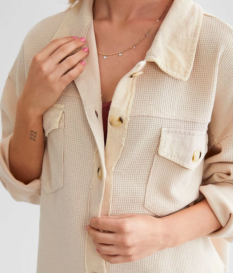 Washed Waffle Knit Shirt