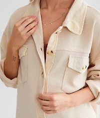 Washed Waffle Knit Shirt