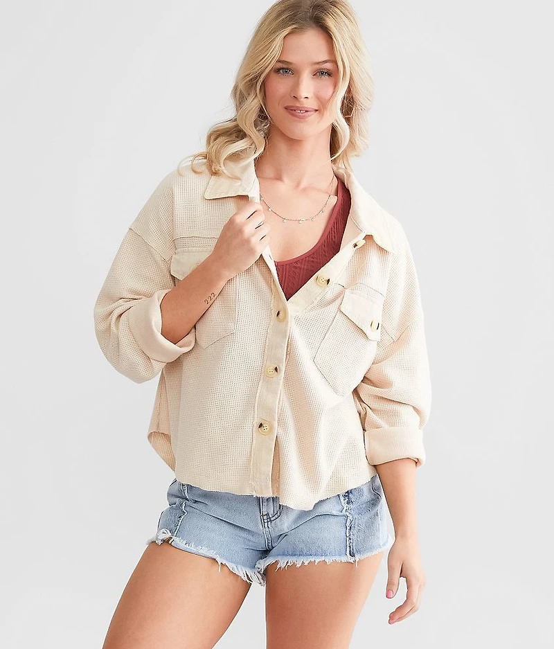 Washed Waffle Knit Shirt
