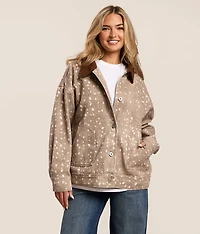 Dot Print Denim Jacket
