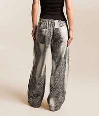 Washed Leopard Barrel Pant