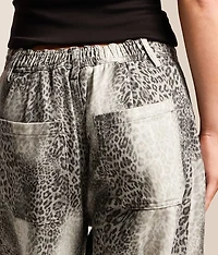 Washed Leopard Barrel Pant