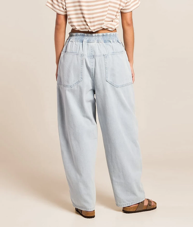 Barrel Chambray Pull On Jean