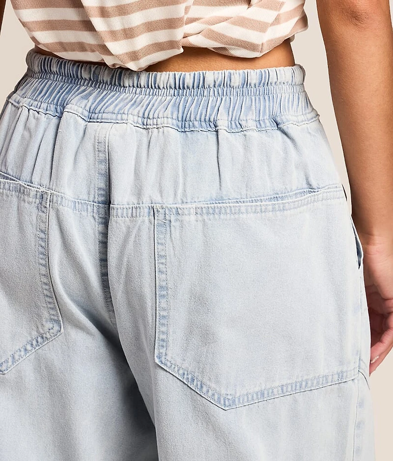 Barrel Chambray Pull On Jean