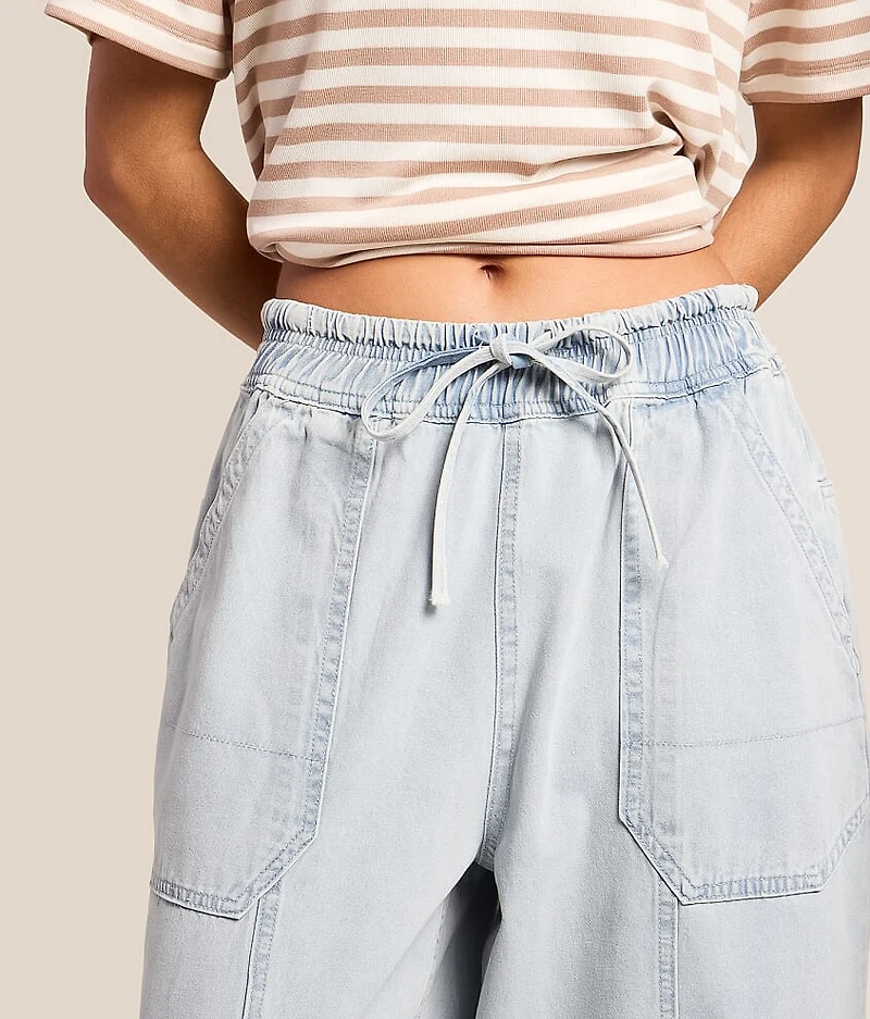 Barrel Chambray Pull On Jean