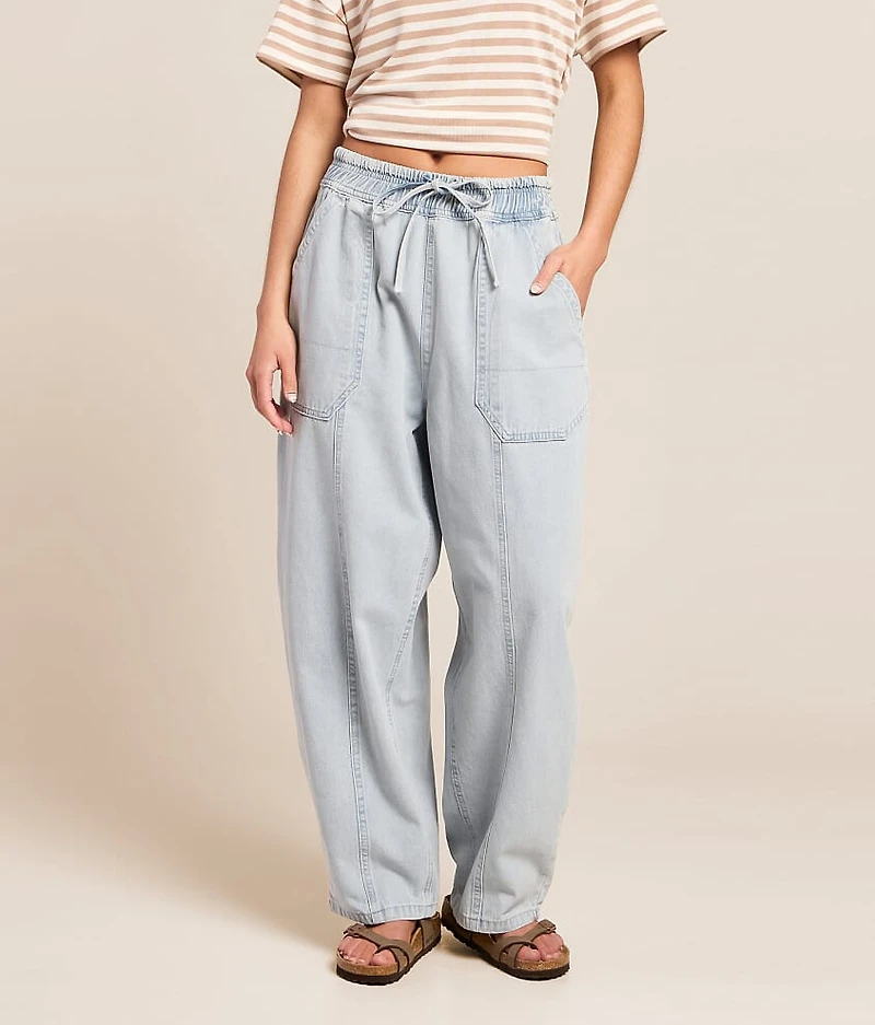 Barrel Chambray Pull On Jean
