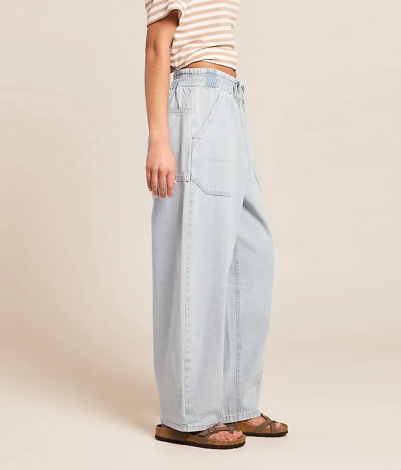 Barrel Chambray Pull On Jean