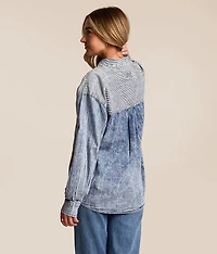 Mixed Stripe Denim Shirt