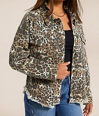 Cheetah Print Denim Stretch Jacket