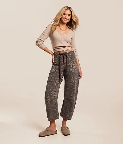 Leopard Print Barrel Stretch Pant