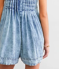 Front Tie Denim Romper