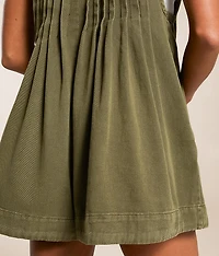 Front Tie Denim Romper