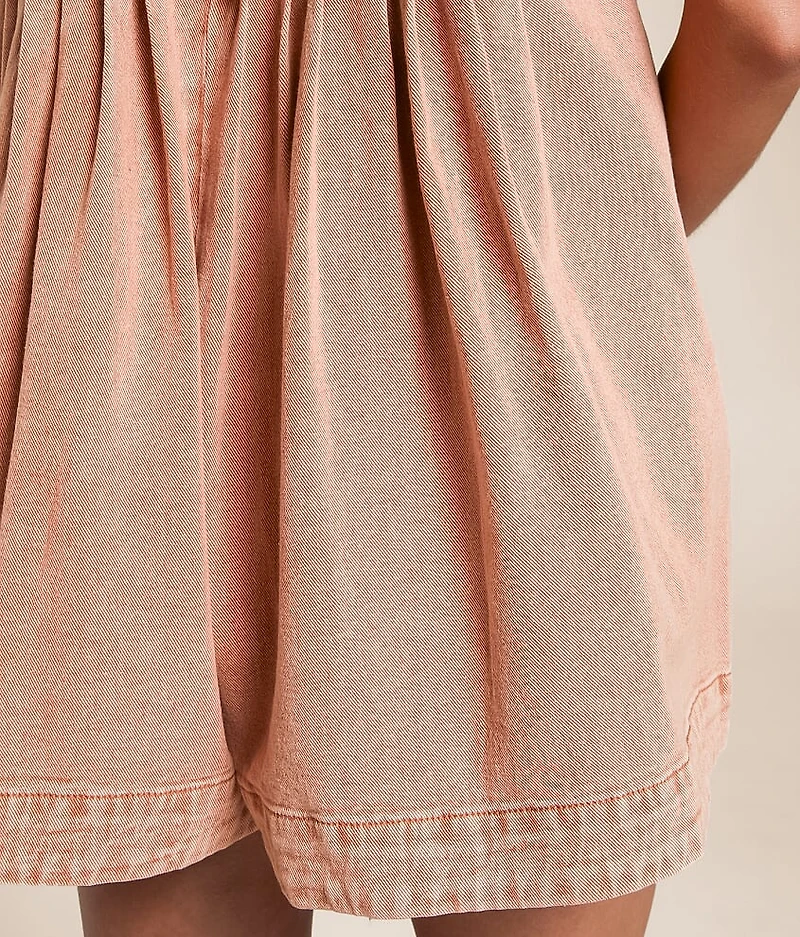 Front Tie Denim Romper