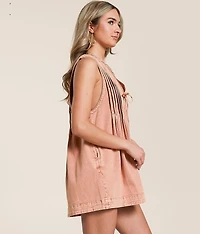 Front Tie Denim Romper