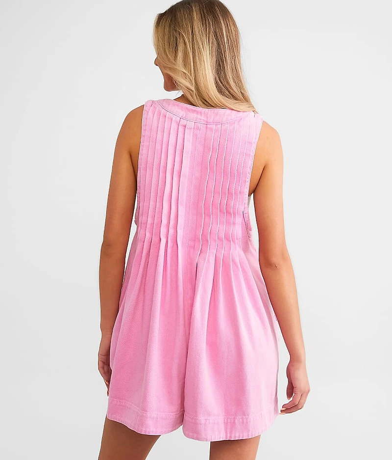 Front Tie Denim Romper