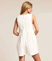Front Tie Denim Romper