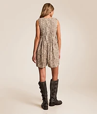 Cheetah Front Tie Denim Romper