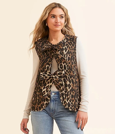 Front Tie Quilted Vest