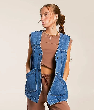 Oversized Denim Vest