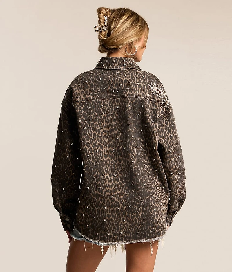 Cheetah Glitz Denim Stretch Jacket