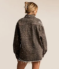 Cheetah Glitz Denim Stretch Jacket