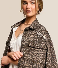 Cheetah Glitz Denim Stretch Jacket