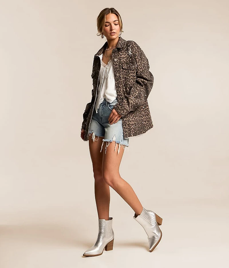 Cheetah Glitz Denim Stretch Jacket