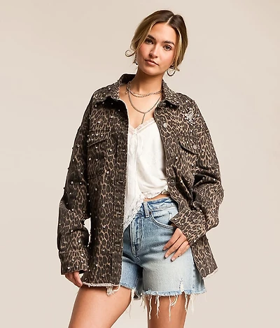 Cheetah Glitz Denim Stretch Jacket