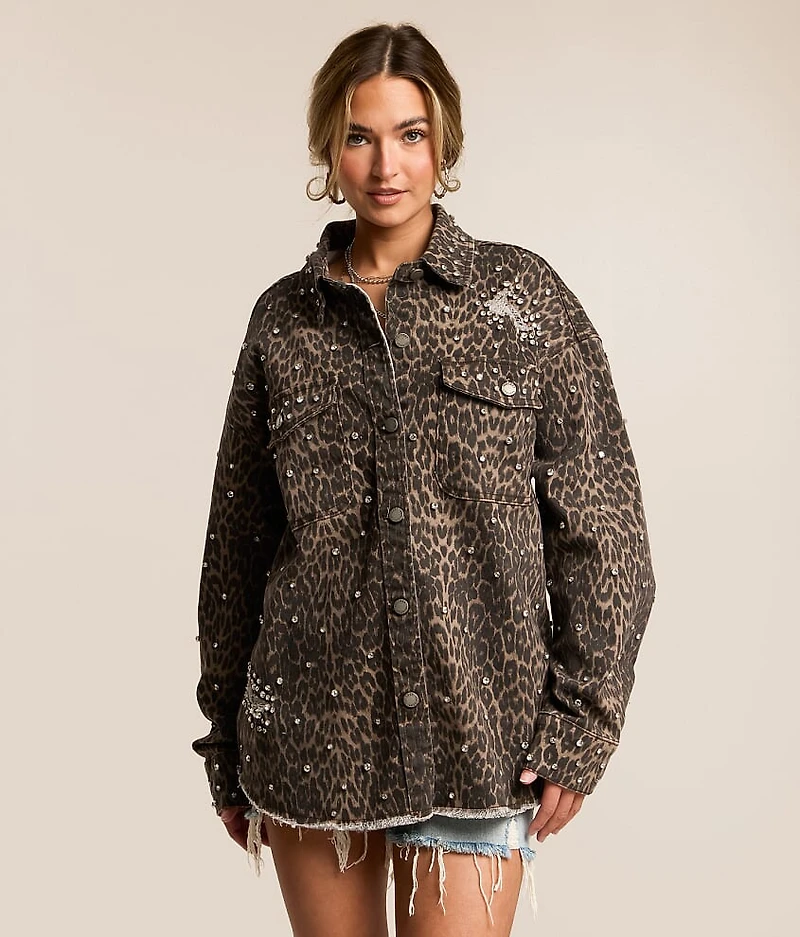 Cheetah Glitz Denim Stretch Jacket