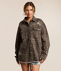 Cheetah Glitz Denim Stretch Jacket